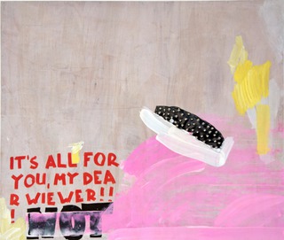 It's All For You, 2013, acrylic, leather, studs on wood, 150 x 180 cm
